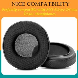 TaiZiChangQin Upgrade Ear Pads Ear Cushions Replacement Compatible with MSI DS502 DS-502 DS501 Headphone (Fabric Earpads Black)