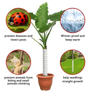 Watayo 4 Pcs Tree Trunk Protector-2 Size Plastic Spiral Tree Guard-Tree Bark Protector Tube Wraps to Protect Saplings Plants from Deer Rabbit Cats Rodents Mowers