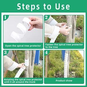 Watayo 4 Pcs Tree Trunk Protector-2 Size Plastic Spiral Tree Guard-Tree Bark Protector Tube Wraps to Protect Saplings Plants from Deer Rabbit Cats Rodents Mowers