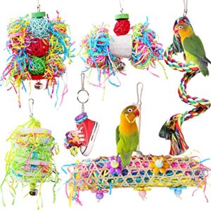 pbiehsr parakeet bird shredding toys, cockatiel loofah foraging toys shredder chewing toy for conures, love birds, budgie, small parrots