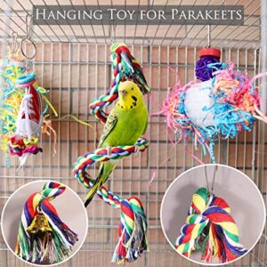 PBIEHSR Parakeet Bird Shredding Toys, Cockatiel Loofah Foraging Toys Shredder Chewing Toy for Conures, Love Birds, Budgie, Small Parrots