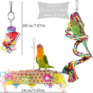 PBIEHSR Parakeet Bird Shredding Toys, Cockatiel Loofah Foraging Toys Shredder Chewing Toy for Conures, Love Birds, Budgie, Small Parrots