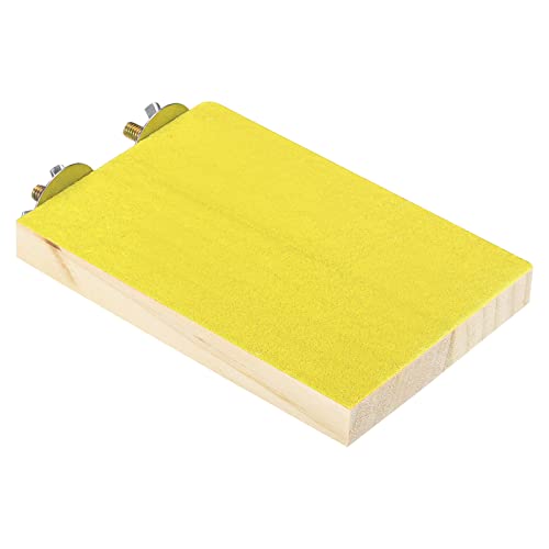 PATIKIL Bird Perch Stand, Parrot Stand Platform Playground Paw Grinding Clean for Parakeet Cockatiel Cage Accessory, Yellow