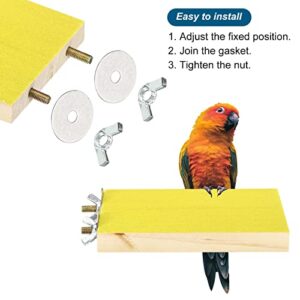 PATIKIL Bird Perch Stand, Parrot Stand Platform Playground Paw Grinding Clean for Parakeet Cockatiel Cage Accessory, Yellow