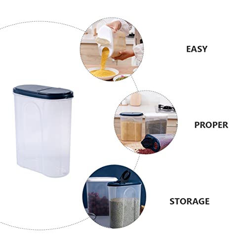 UPKOCH 2pcs Sealed Flours Storage Bucket Dispensers Fruit Kitchen Flour and Out Snacks Can White Canister Snack Grain Grains Pantry Cereal Rice Plastic Sugar Tank Food Dry Blue