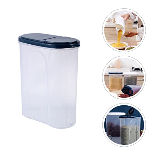 UPKOCH 2pcs Sealed Flours Storage Bucket Dispensers Fruit Kitchen Flour and Out Snacks Can White Canister Snack Grain Grains Pantry Cereal Rice Plastic Sugar Tank Food Dry Blue