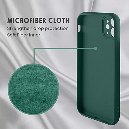 KiviCase iPhone 11 Pro Max Case, Phone Case iPhone 11 ProMax, Slim Silicone Soft Rubber Shockproof Protective Bumper 360° Ring Holder Kickstand Drop Protection Cute Girl Women Boy Men Cover,Dark Green