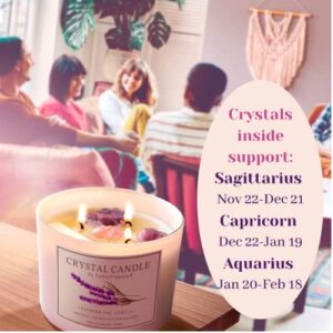 Healing Crystal Candles - Two Large Intention Candles. Amethyst Lavender and Amethyst Rose Quartz Bundle