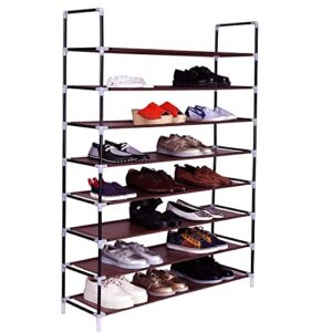 cffuvros 8-tier shoes rack storage organizer, 100cm ultra large capacity for 32-pair shoes space saving non-woven fabric portable organizer, for living room, hallway