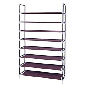 Cffuvros 8-Tier Shoes Rack Storage Organizer, 100cm Ultra Large Capacity for 32-Pair Shoes Space Saving Non-Woven Fabric Portable Organizer, for Living Room, Hallway