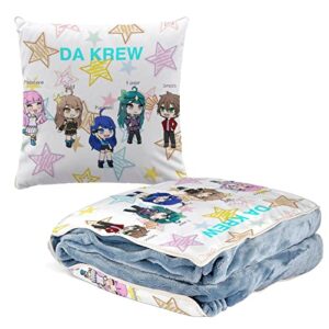 dhcute soft pillow blanket 2 in 1 its_funneh flannel comfortable blankets decorate throw pillow