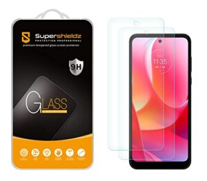 supershieldz (2 pack) designed for motorola moto g play (2023) tempered glass screen protector, anti scratch, bubble free