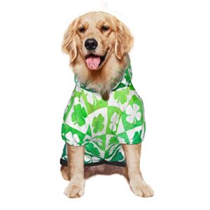 large dog hoodie st-patrick's-day-clover pet clothes sweater with hat soft cat outfit coat large