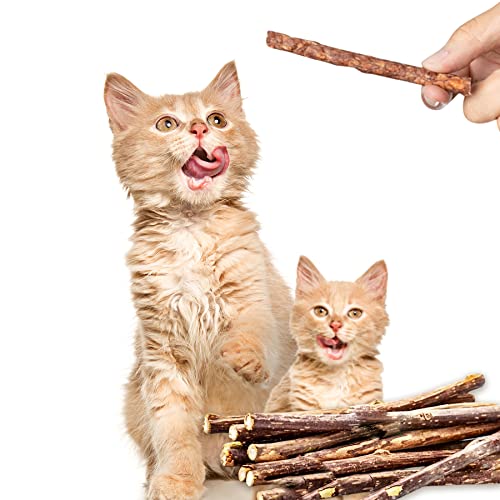 Rocendlor 30PCS Cat Chew Stick, Silvervine Sticks for Cats, Silver Vine, Matatabi, Catnip Sticks, Teething Molar Dental Sticks for Cat, Kitty, Kitten