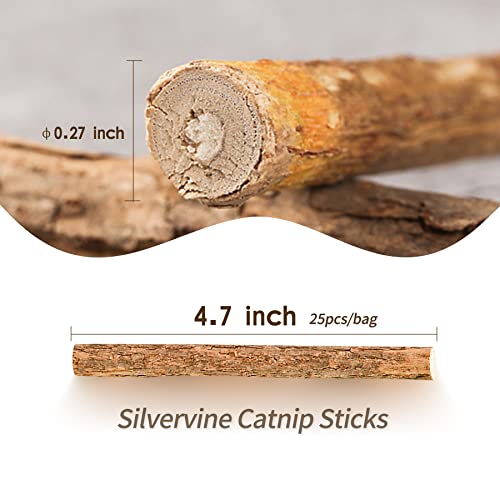 Rocendlor 30PCS Cat Chew Stick, Silvervine Sticks for Cats, Silver Vine, Matatabi, Catnip Sticks, Teething Molar Dental Sticks for Cat, Kitty, Kitten