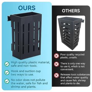 Upgraded Aquarium Plant Holder with Hooks and Suction Cups for Fish Tank Aquaponic Plant Cultivation and Aquascape Decorations (Black)