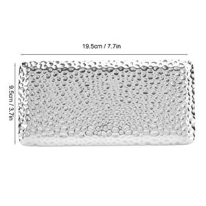 Hammered Tray, Exquisite Elegant Odorless Rectangular Stainless Steel Tray Decoration for Bathroom (Silver)