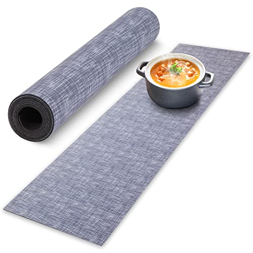 Trivet Table Runner Hot Plates Mat 12 X 40 Inch Heat Resistant Table Protector Waterproof Decorative Farmhouse Kitchen Trivets Counter Heat Proof Placemats for Hot Dishes (Grey)