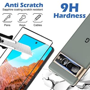 [2+2 Pack] for Google Pixel 7 Pro Screen Protector, 9H Tempered Glass, Ultrasonic Fingerprint Compatible, 3D Curved, HD Clear Scratch Resistant for Google Pixel 7 Pro 5G Glass Screen Protector