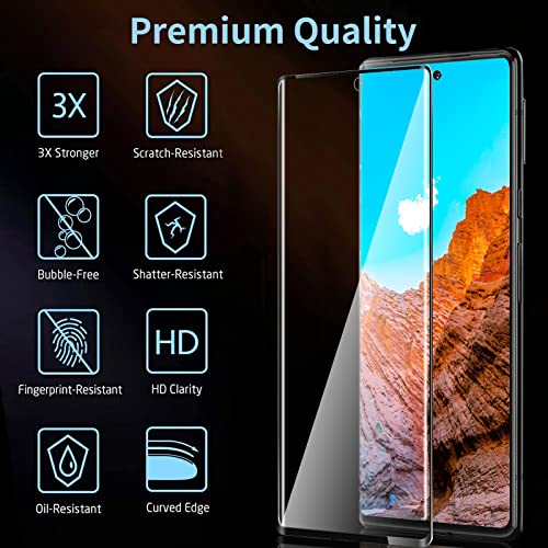[2+2 Pack] for Google Pixel 7 Pro Screen Protector, 9H Tempered Glass, Ultrasonic Fingerprint Compatible, 3D Curved, HD Clear Scratch Resistant for Google Pixel 7 Pro 5G Glass Screen Protector