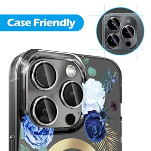 Hlija 2 Pack Rear Back Camera Lens Protector Tempered Glass for iPhone 14 Pro/ 14 Pro Max -3D Full Coverage Metal Ring Cover Case-Original Black