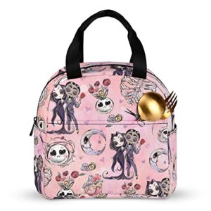 HINSUM-GLASNG The N-Before Christmas Insulated Lunch Bag Lunch Box Tote Bags For Women Adults Office School Picnic