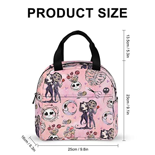 HINSUM-GLASNG The N-Before Christmas Insulated Lunch Bag Lunch Box Tote Bags For Women Adults Office School Picnic