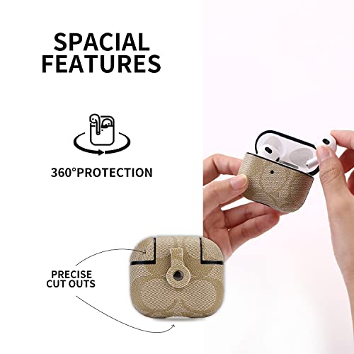 Raimot Airpods 3rd Leather Elegant Case with Keychain Fully Protective Case for Airpods Accessories Gifts (Airpods 3rd Generation)