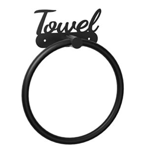 Bathroom Towel Ring Black Towel Ring, Hand Towel Holder for Bathroom Wall, Bathroom Tower Holder, Stainless Steel to Prevent Corrosion or Rusting