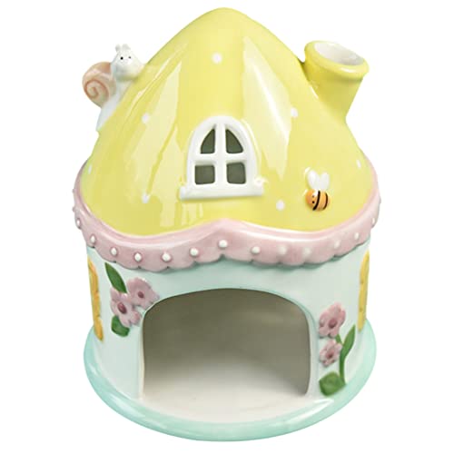 Didiseaon Bunny Decor Summer Decor Cool Hamster House Hideout Ceramics Mushroom Shape Cute Small Animal Pet Squirrel Hedgehog Chinchilla Hamster Cage Accessories Bunny Decor Summer Decor