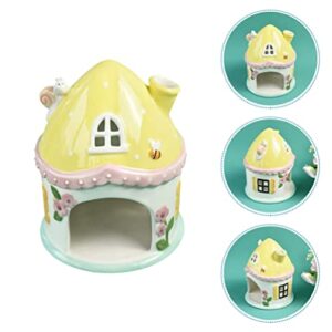 Didiseaon Bunny Decor Summer Decor Cool Hamster House Hideout Ceramics Mushroom Shape Cute Small Animal Pet Squirrel Hedgehog Chinchilla Hamster Cage Accessories Bunny Decor Summer Decor