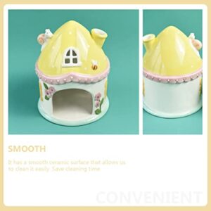 Didiseaon Bunny Decor Summer Decor Cool Hamster House Hideout Ceramics Mushroom Shape Cute Small Animal Pet Squirrel Hedgehog Chinchilla Hamster Cage Accessories Bunny Decor Summer Decor