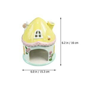 Didiseaon Bunny Decor Summer Decor Cool Hamster House Hideout Ceramics Mushroom Shape Cute Small Animal Pet Squirrel Hedgehog Chinchilla Hamster Cage Accessories Bunny Decor Summer Decor