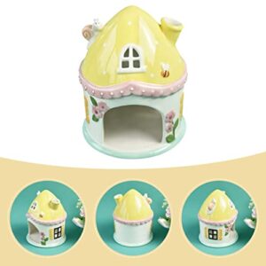 Didiseaon Bunny Decor Summer Decor Cool Hamster House Hideout Ceramics Mushroom Shape Cute Small Animal Pet Squirrel Hedgehog Chinchilla Hamster Cage Accessories Bunny Decor Summer Decor