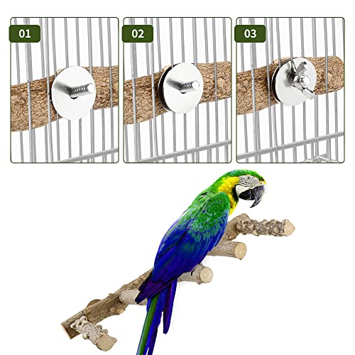 CheeFun Bird Perch: Nature Wood Parrot Stand for Small Animal - Pet Bird Cage Ladder Chew Toys