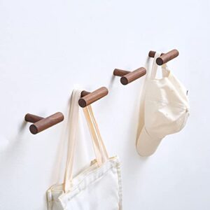 Grebest Wall Hook Hat Scarf Handbag Wood Hanging Hook Decorative Smooth Edge Brown