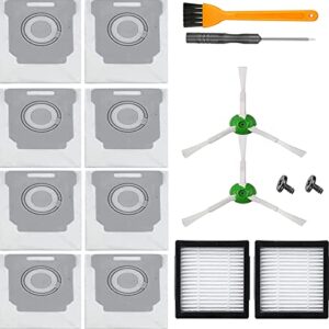 comuster 14 pack replacement parts for irobot roomba i1+ i7+ i3+ i4+ i6+ i8+ j7+/plus vacuum cleaner,2 pack hepa filters 2 pack side brushes 8 vacuum bags(the accessories are neat)