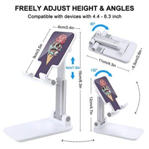 Helloween Icecream Cell Phone Stand Foldable Tablet Holder Adjustable Cradle Desktop Accessories for Desk