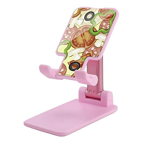 Vege Pizza Pattern Cell Phone Stand Foldable Tablet Holder Adjustable Cradle Desktop Accessories for Desk