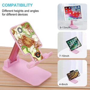 Vege Pizza Pattern Cell Phone Stand Foldable Tablet Holder Adjustable Cradle Desktop Accessories for Desk