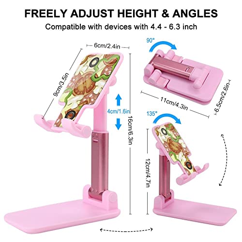 Vege Pizza Pattern Cell Phone Stand Foldable Tablet Holder Adjustable Cradle Desktop Accessories for Desk