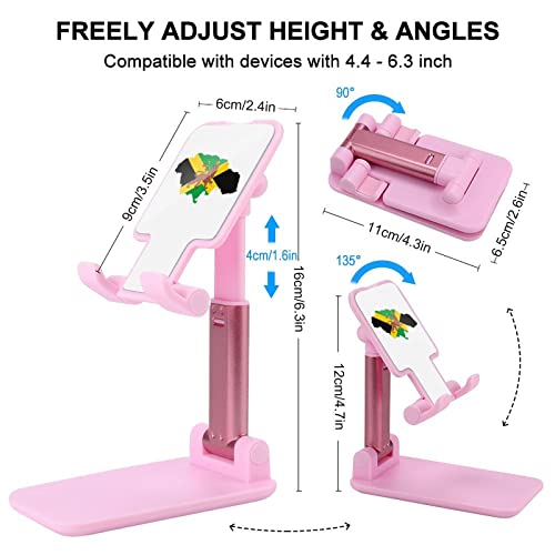 Jamaica Rasta Lion Flag Cell Phone Stand Foldable Tablet Holder Adjustable Cradle Desktop Accessories for Desk