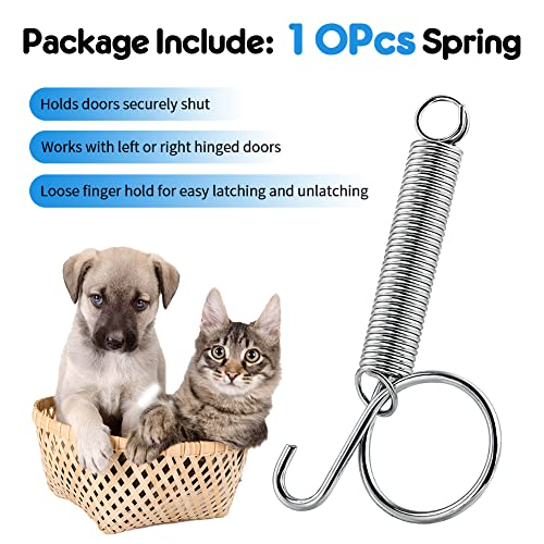 CheeFun Spring Latch Hook for Cages: Multifunctional Metal Spring Latch for Fixing Pet Cage Door (10 Pcs)
