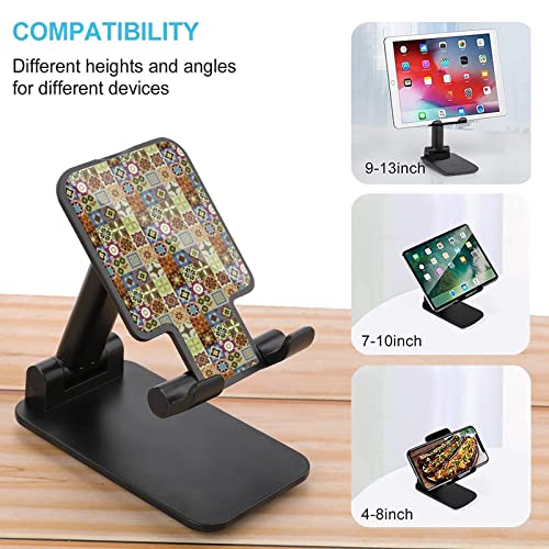 Morocco Ethnic Pattern Cell Phone Stand Foldable Tablet Holder Adjustable Cradle Desktop Accessories for Desk