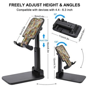 Morocco Ethnic Pattern Cell Phone Stand Foldable Tablet Holder Adjustable Cradle Desktop Accessories for Desk