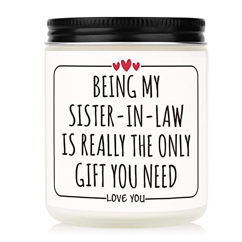 Afterprints Sister in Law Gifts, Unique Candle Gift for Sister in Law, Funny Gift for Sister in Law On Birthday Christmas Thanksgiving, Scented Candles Present