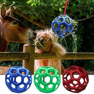 FROATS 3 Pcs Horse Treat Ball Feeder Toy, Goat Horse Hay Ball Horse Toys, Silicone Goat Feeder Hanging Feeding Toy for Horse Goat Sheep Relieve Stress