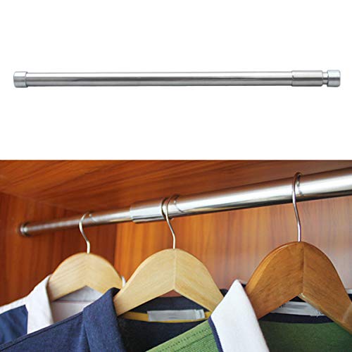 BESPORTBLE Shower Curtain Rod Stainless Steel Clothes Rod, Adjustable Telescopic Hanging Rod Wardrobe Storage Rod Rack Hanger Finishing Hanging Rod Clothing Storage Rod Rack (54-103cm) Curtain Rods