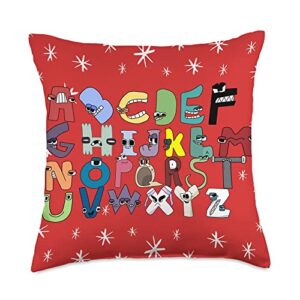 Merry Christmas Alphabet Letter F Merchandise Alphabet Lore F ABC for Boys Hat Merry Christmas Xmas Winter Throw Pillow, 18x18, Multicolor