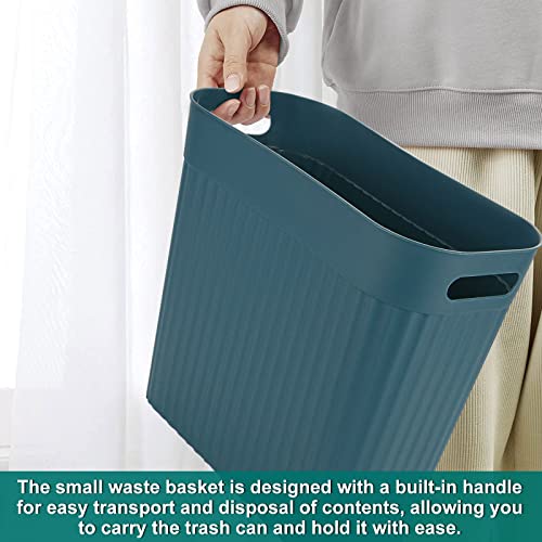 YAYODS 3 Pack Small Trash Can Slim Waste Basket for Bathroom with Handles, 3 Gallon Office Trash Can, Plastic Garbage Can Trash Bin for Bathrooom, Bedroom, Office, Kitchen, Laundry Room, White